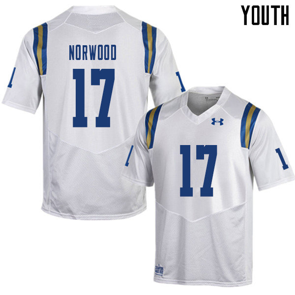 Youth #17 Josiah Norwood UCLA Bruins College Football Jerseys Sale-White - Click Image to Close
